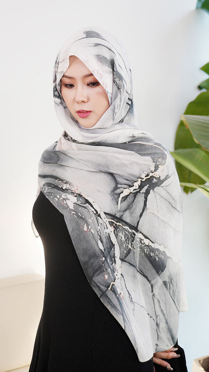 Modal cotton patterned hijab