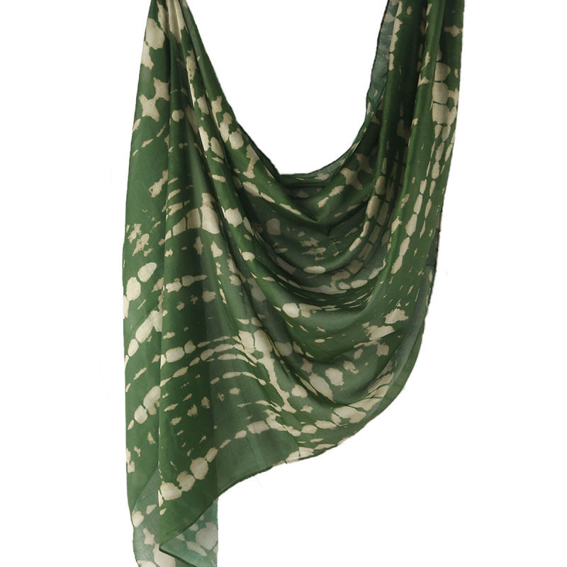 Cross-border hot selling watercolor painting series modal cotton shawl satin print scarf ethnic headscarf women's scarf
