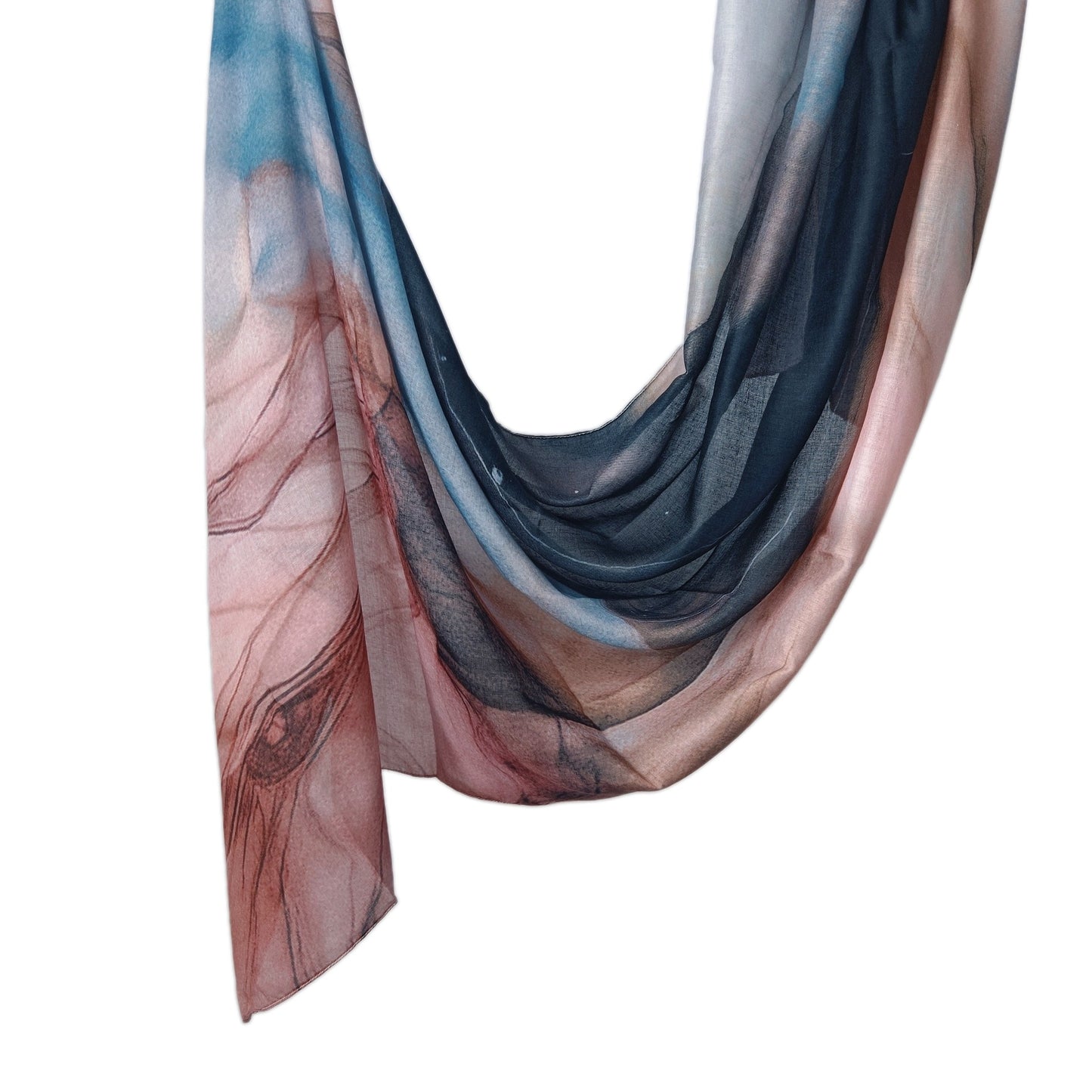 [Polyester Cotton Printing] cross-border hot selling watercolor series printed scarf double-sided penetration soft surrounding tie-dye east end