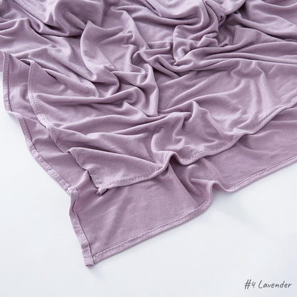 Cross-border hot sale solid color modal large size jersey mercerized cotton women's bag bandana jersey hijab hijab headscarf in stock