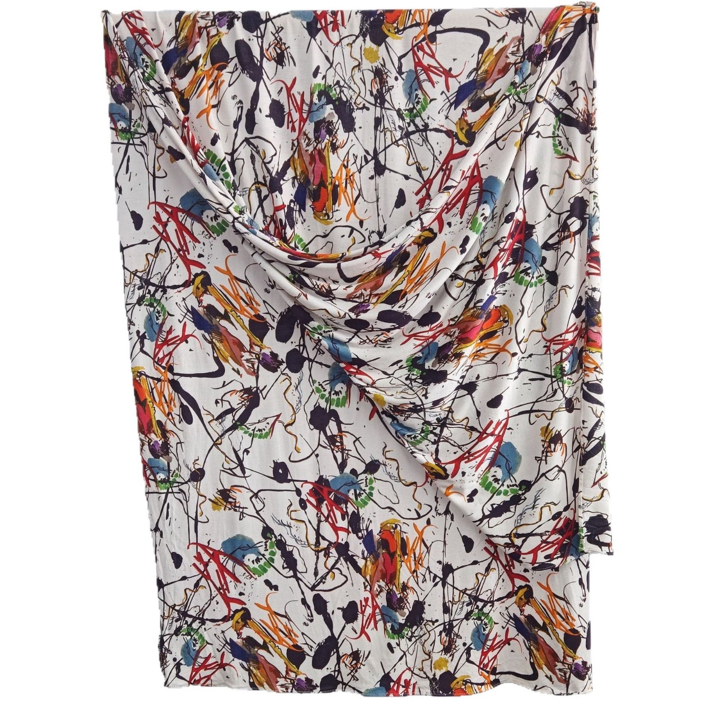 [Mercerized Cotton Double-sided Print] 145g High Quality Mercerized Cotton Boho Style Fashion Watercolor Print Scarf