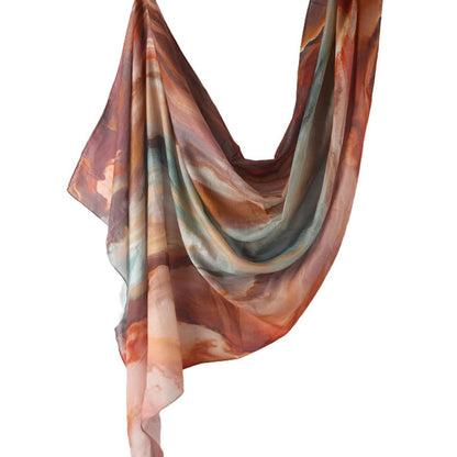 Cross-border hot selling watercolor painting series modal cotton shawl satin print scarf ethnic headscarf women's scarf