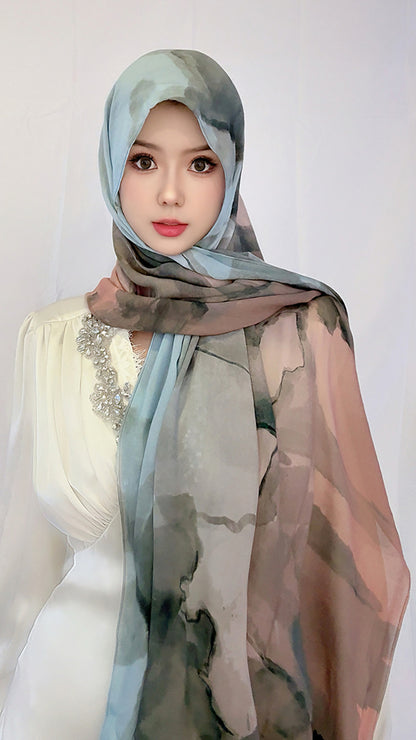 Modal cotton patterned hijab