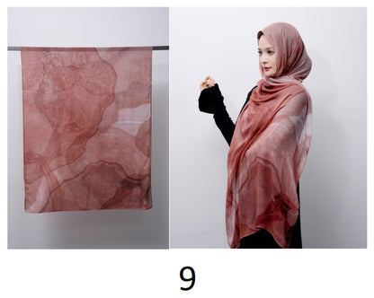 Modal cotton patterned hijab