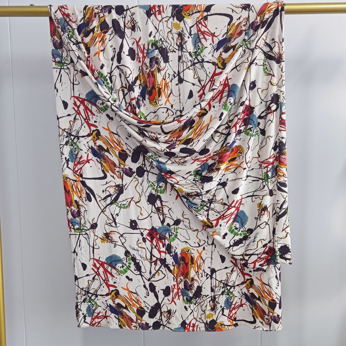 [Mercerized Cotton Double-sided Print] 145g High Quality Mercerized Cotton Boho Style Fashion Watercolor Print Scarf
