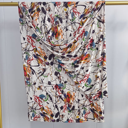 [Mercerized Cotton Double-sided Print] 145g High Quality Mercerized Cotton Boho Style Fashion Watercolor Print Scarf
