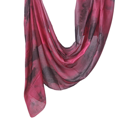 [Polyester Cotton Printing] cross-border hot selling watercolor series printed scarf double-sided penetration soft surrounding tie-dye east end