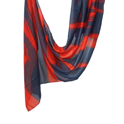 [Polyester Cotton Printing] cross-border hot selling watercolor series printed scarf double-sided penetration soft surrounding tie-dye east end