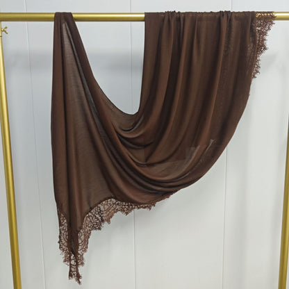 Modal cotton lace hijab
