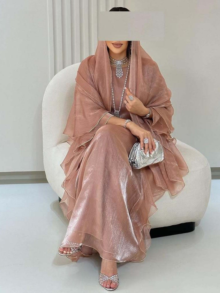 Dubai cardigan robe dress maxi skirt Middle Eastern women's cross-border loose