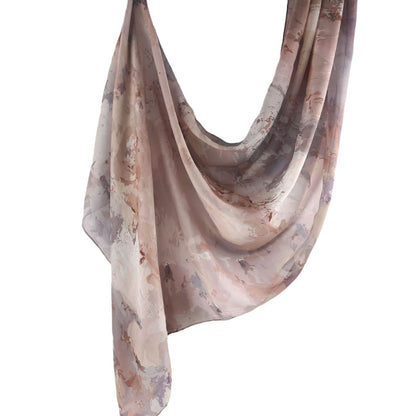 Cross-border hot selling watercolor painting series modal cotton shawl satin print scarf ethnic headscarf women's scarf