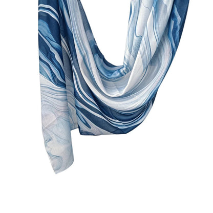 [Polyester Cotton Printing] cross-border hot selling watercolor series printed scarf double-sided penetration soft surrounding tie-dye east end