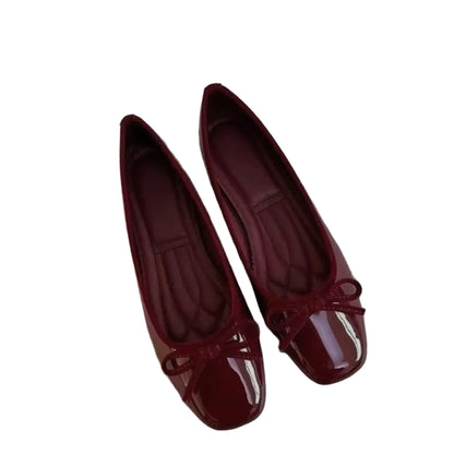 Ballet Bow Square Toe Flats