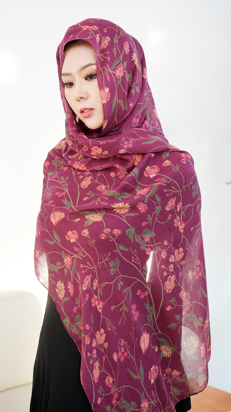 Modal cotton patterned hijab