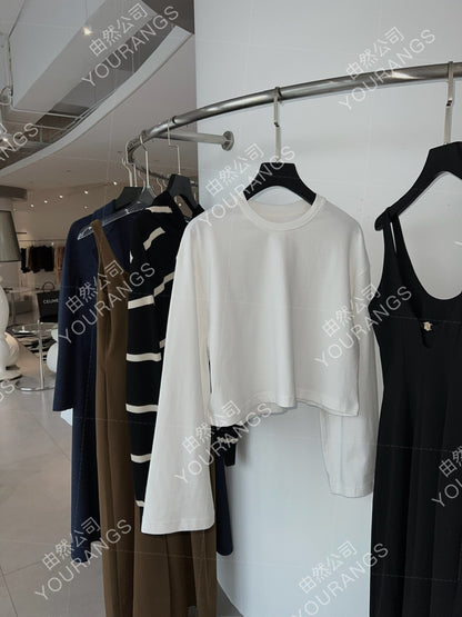 (New Store Benefits) [Loss 55 80] Beautiful and stylish FR combed cotton Japanese sleeve striped T-shirt and vest
