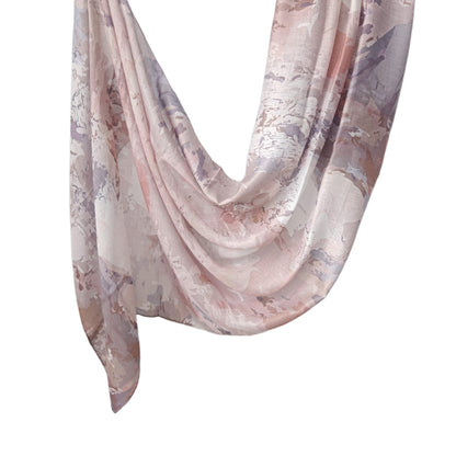 [Polyester Cotton Printing] cross-border hot selling watercolor series printed scarf double-sided penetration soft surrounding tie-dye east end
