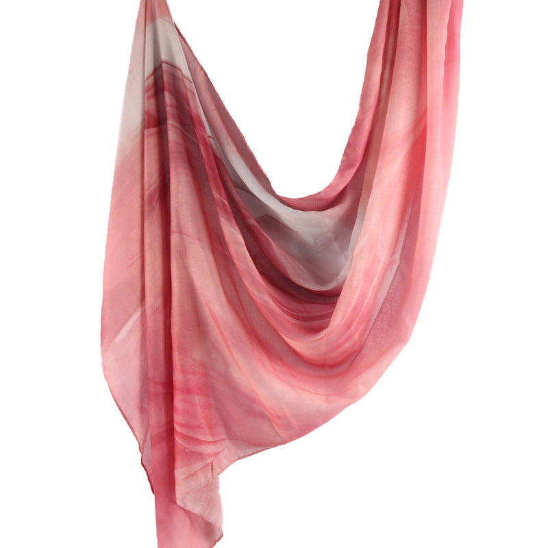 Cross-border hot selling watercolor painting series modal cotton shawl satin print scarf ethnic headscarf women's scarf
