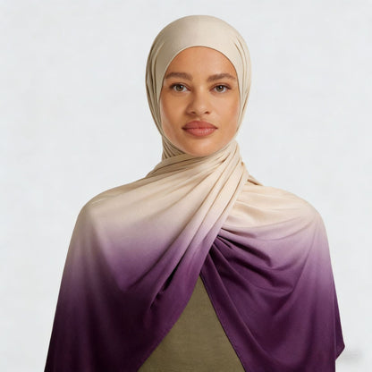 Premium liquid jersey gradient hijab