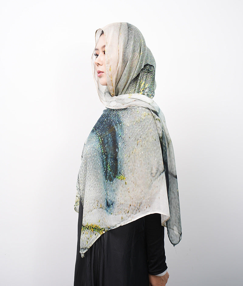 Modal cotton patterned hijab