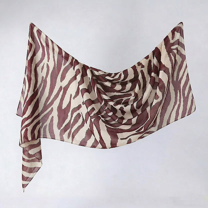 Cross-border silk scarf long strip scarf for women, watercolor breathable sun-protection shawl, summer thin Malaysian headscarf