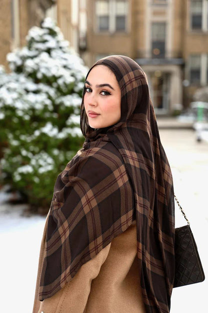 Best-selling Malaysian headscarf printed plaid soft breathable shawl popular European and American scarf in stock