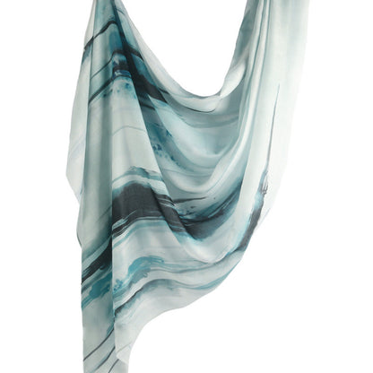 Cross-border hot selling watercolor painting series modal cotton shawl satin print scarf ethnic headscarf women's scarf