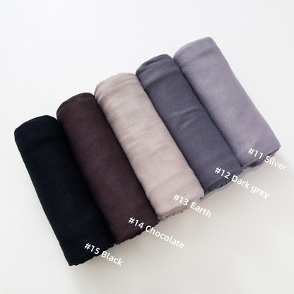 Cross-border hot sale solid color modal large size jersey mercerized cotton women's bag bandana jersey hijab hijab headscarf in stock