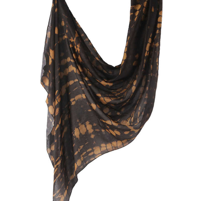 Cross-border hot selling watercolor painting series modal cotton shawl satin print scarf ethnic headscarf women's scarf