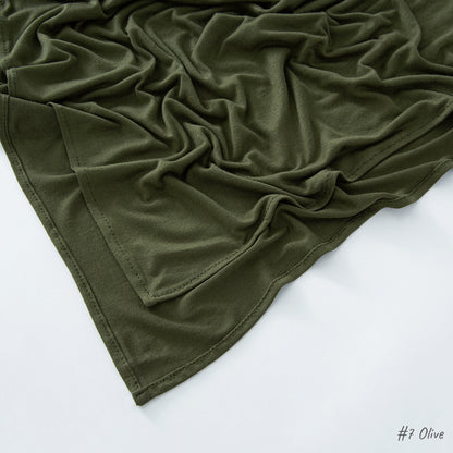 Cross-border hot sale solid color modal large size jersey mercerized cotton women's bag bandana jersey hijab hijab headscarf in stock