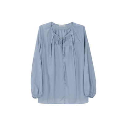 EVERTRUE small shirt women's summer Korean version loose slim long sleeve light Tencel long sleeve top 92177