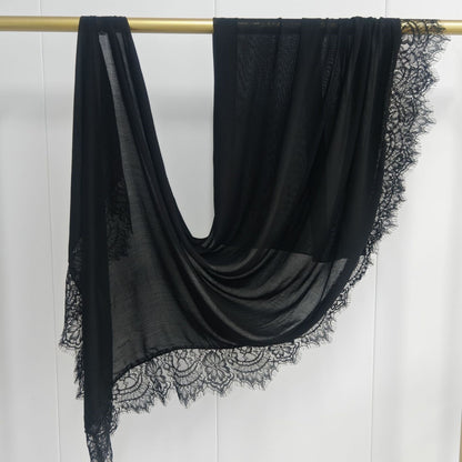 Modal cotton lace hijab