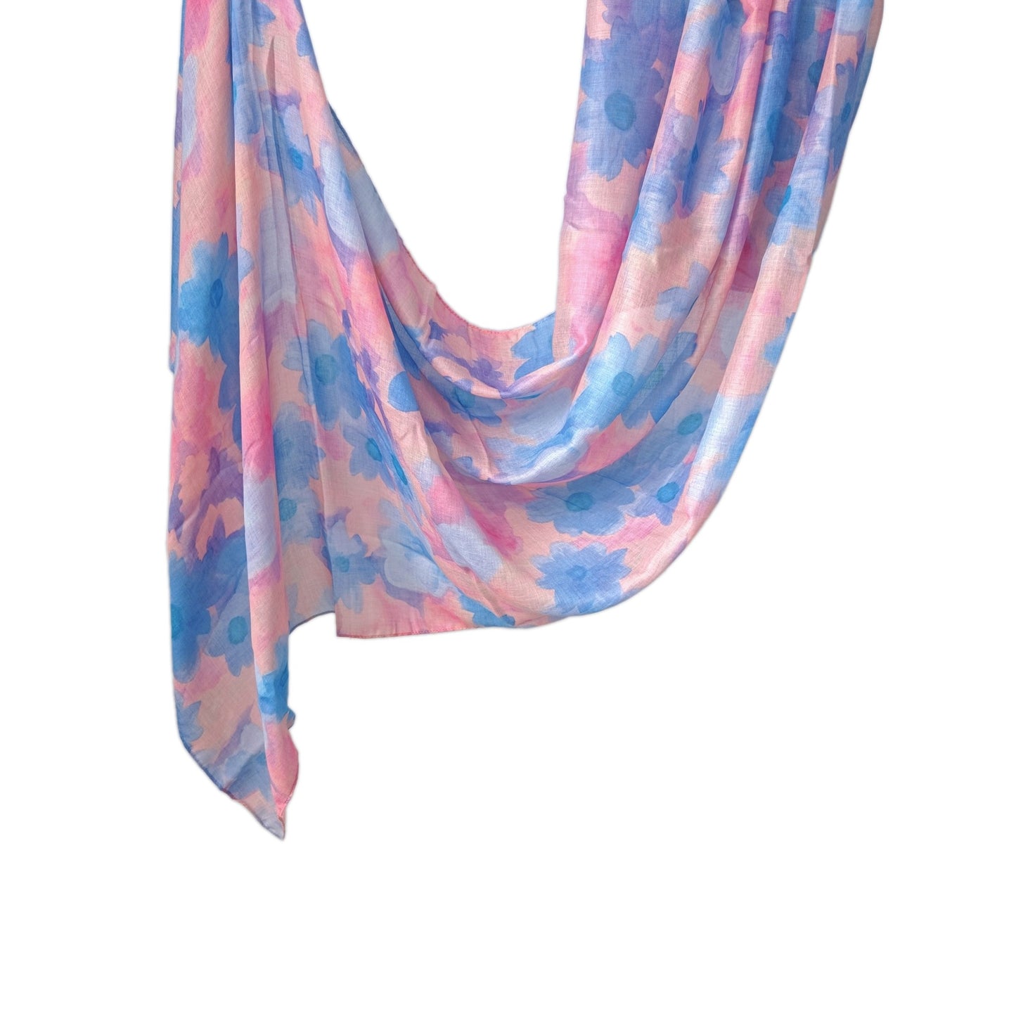 [Polyester Cotton Printing] cross-border hot selling watercolor series printed scarf double-sided penetration soft surrounding tie-dye east end