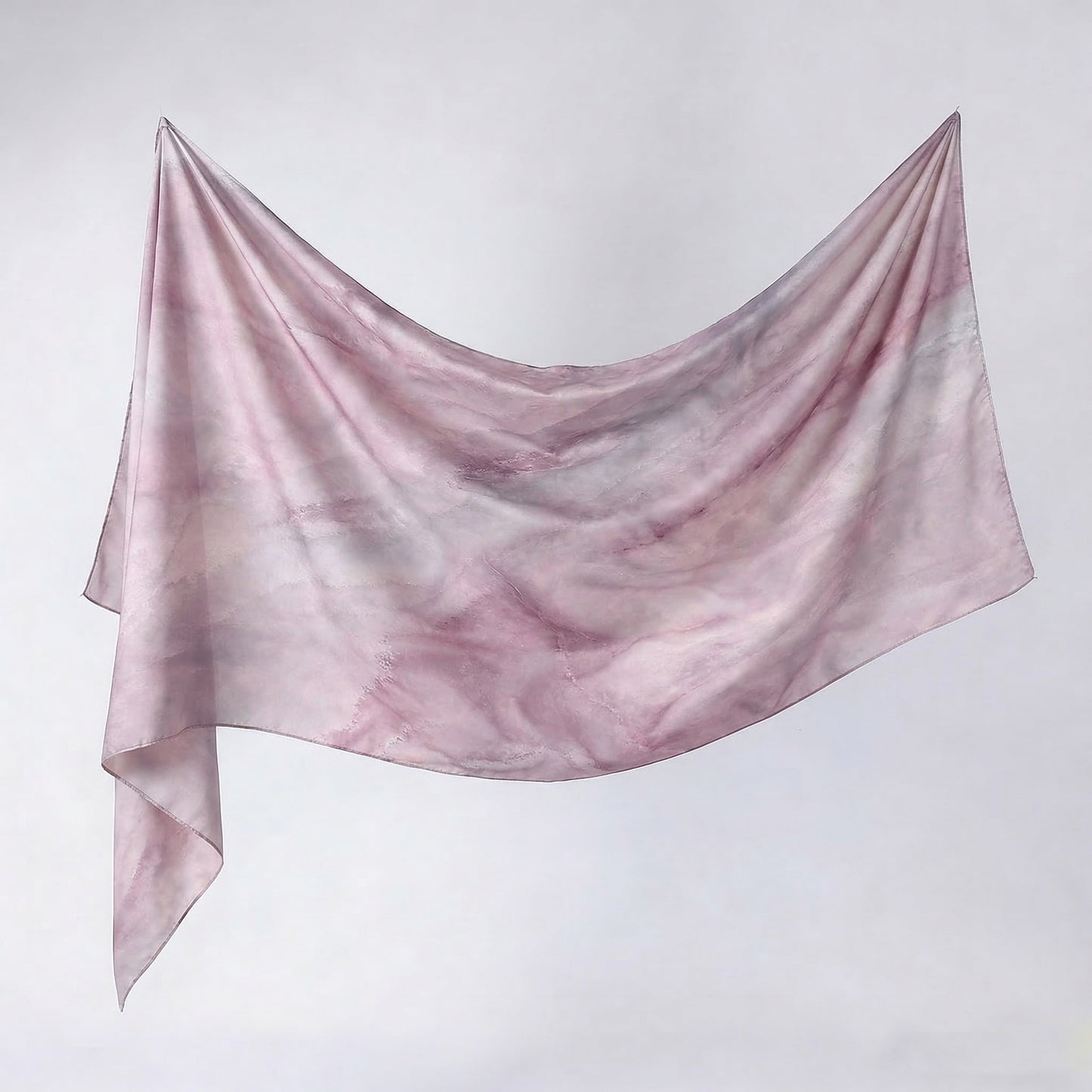 Cross-border silk scarf long strip scarf for women, watercolor breathable sun-protection shawl, summer thin Malaysian headscarf