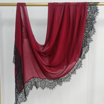 Modal cotton lace hijab