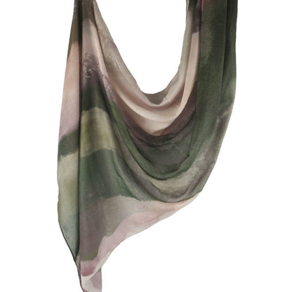 Cross-border hot selling watercolor painting series modal cotton shawl satin print scarf ethnic headscarf women's scarf