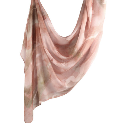 Cross-border hot selling watercolor painting series modal cotton shawl satin print scarf ethnic headscarf women's scarf