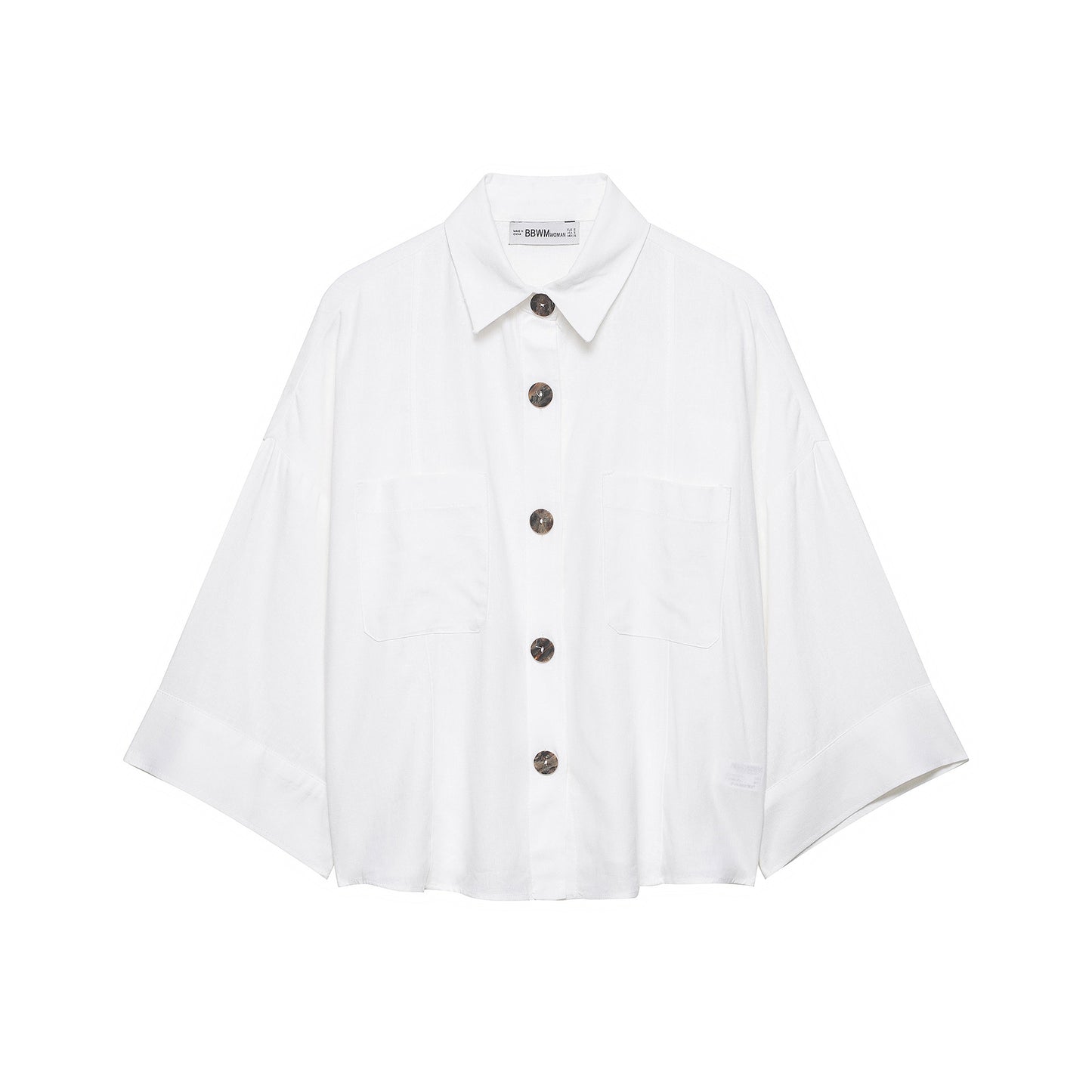 Foreign trade wholesale spring new European and American style loose blend wide-sleeve shirt 2475709