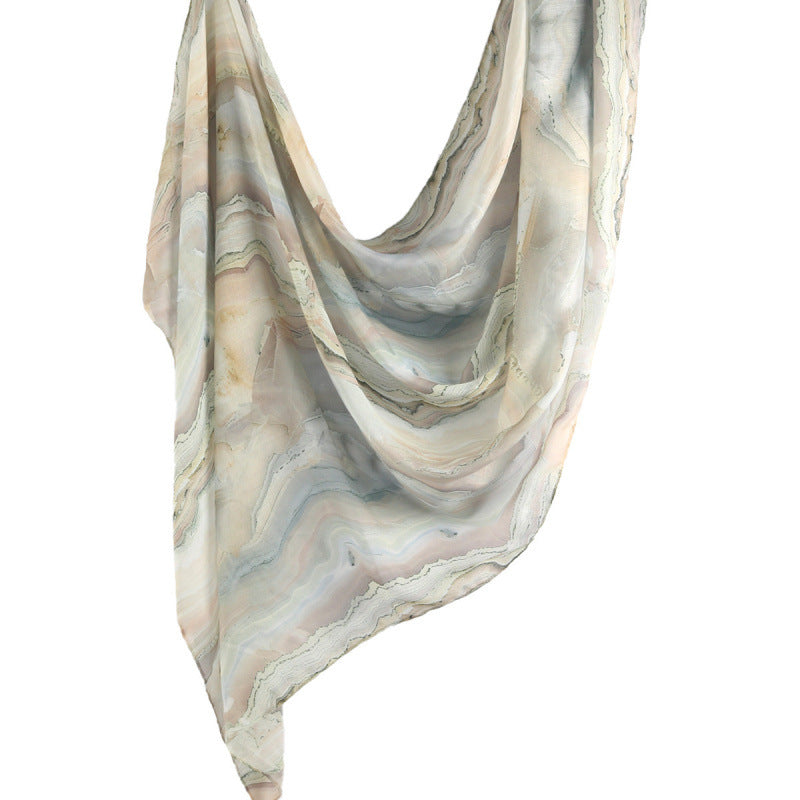 Cross-border hot selling watercolor painting series modal cotton shawl satin print scarf ethnic headscarf women's scarf