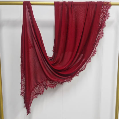 Modal cotton lace hijab