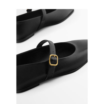 New Genuine Leather Square Toe Pumps Women's Ballet Flats