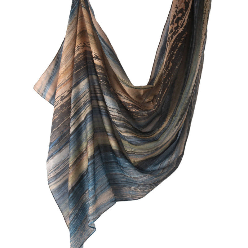 Cross-border hot selling watercolor painting series modal cotton shawl satin print scarf ethnic headscarf women's scarf