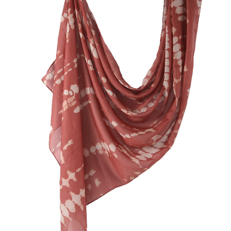 Cross-border hot selling watercolor painting series modal cotton shawl satin print scarf ethnic headscarf women's scarf