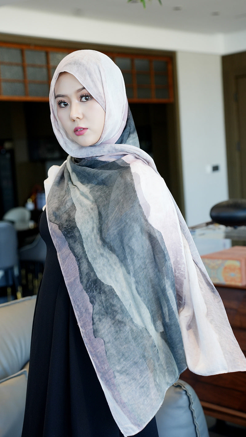 Modal cotton patterned hijab