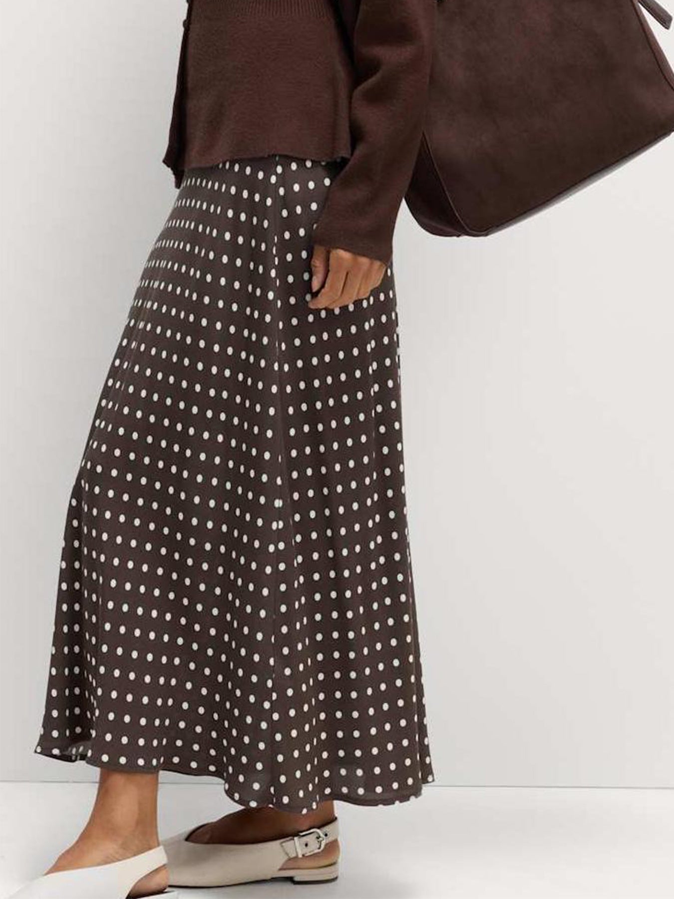 European and American export women's polka dot print mermaid dress, high-waisted slim midi skirt, pencil hip long skirt