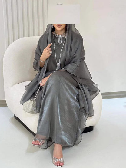 Dubai cardigan robe dress maxi skirt Middle Eastern women's cross-border loose
