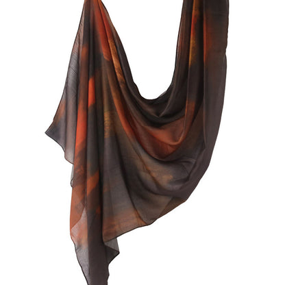 Cross-border hot selling watercolor painting series modal cotton shawl satin print scarf ethnic headscarf women's scarf