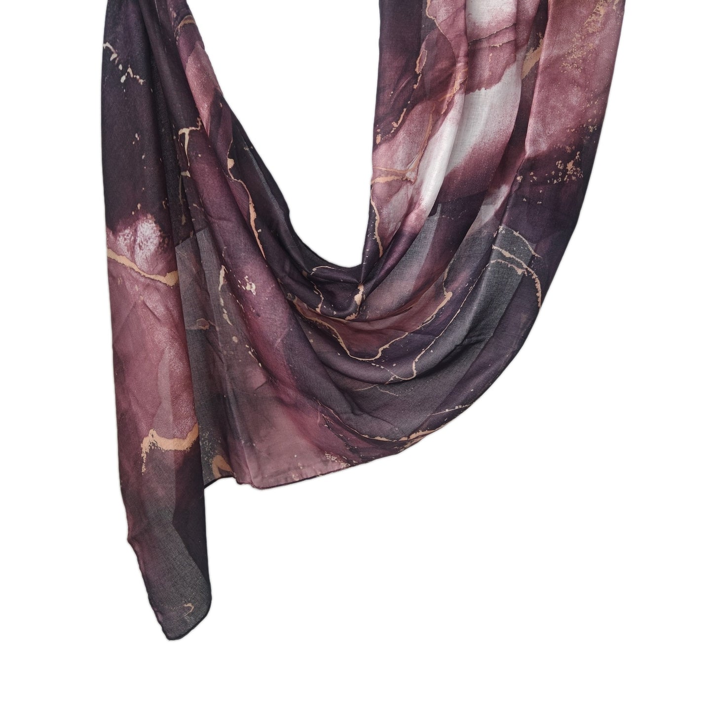 [Polyester Cotton Printing] cross-border hot selling watercolor series printed scarf double-sided penetration soft surrounding tie-dye east end