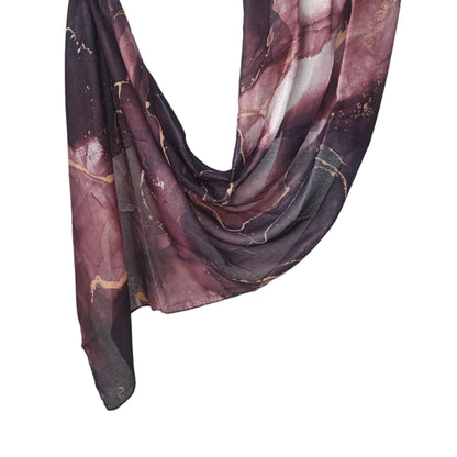 [Polyester Cotton Printing] cross-border hot selling watercolor series printed scarf double-sided penetration soft surrounding tie-dye east end