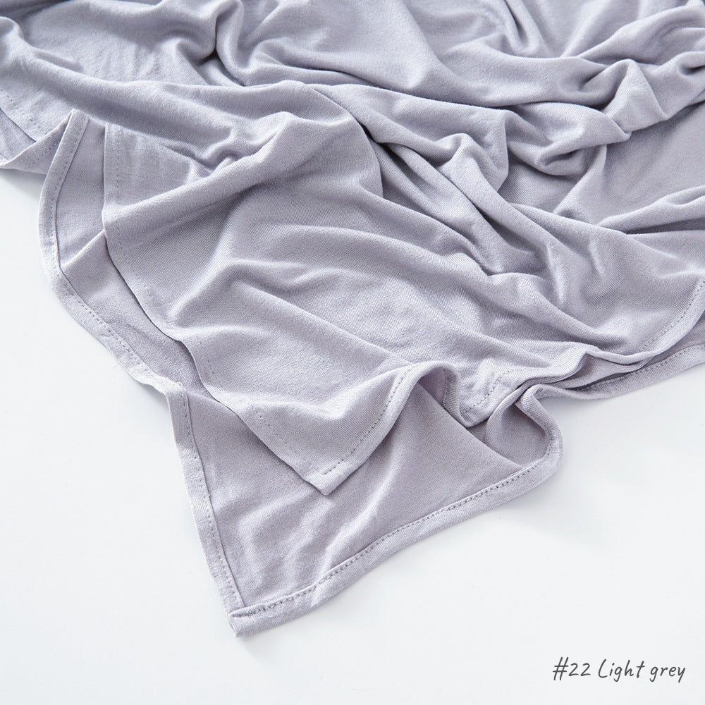 Cross-border hot sale solid color modal large size jersey mercerized cotton women's bag bandana jersey hijab hijab headscarf in stock