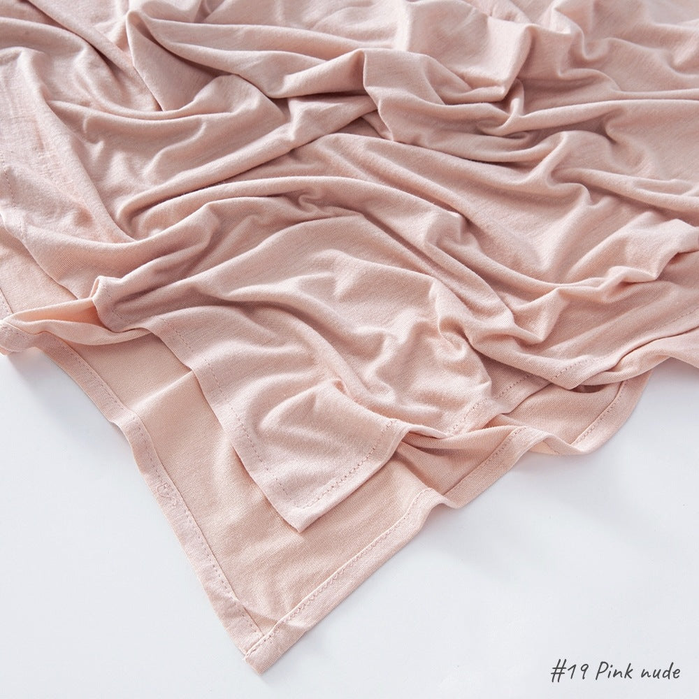 Cross-border hot sale solid color modal large size jersey mercerized cotton women's bag bandana jersey hijab hijab headscarf in stock